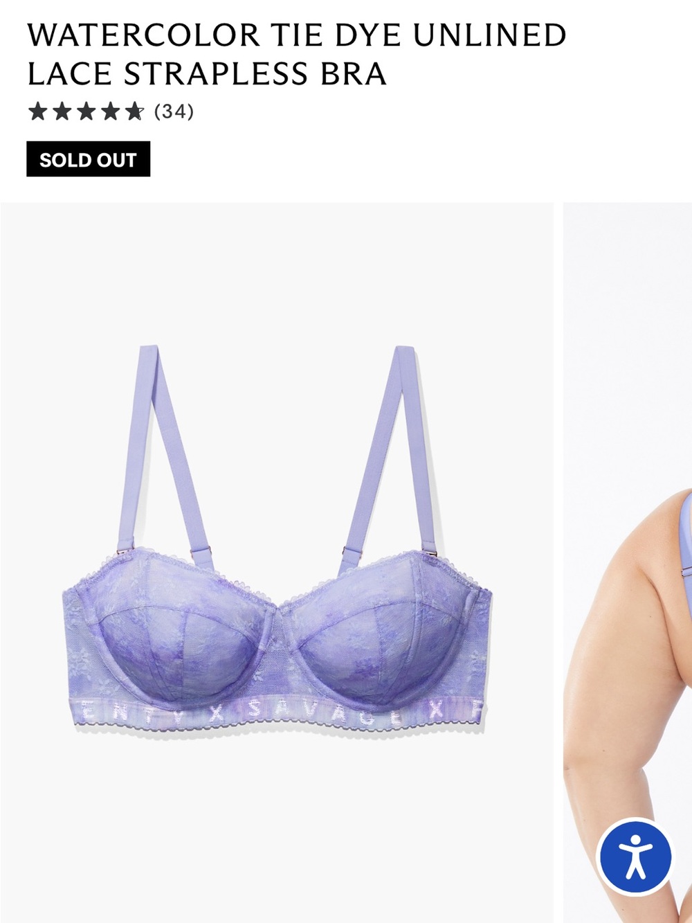 Savage X Fenty Lavender Watercolor Tie-Dye Unlined Lace Bra